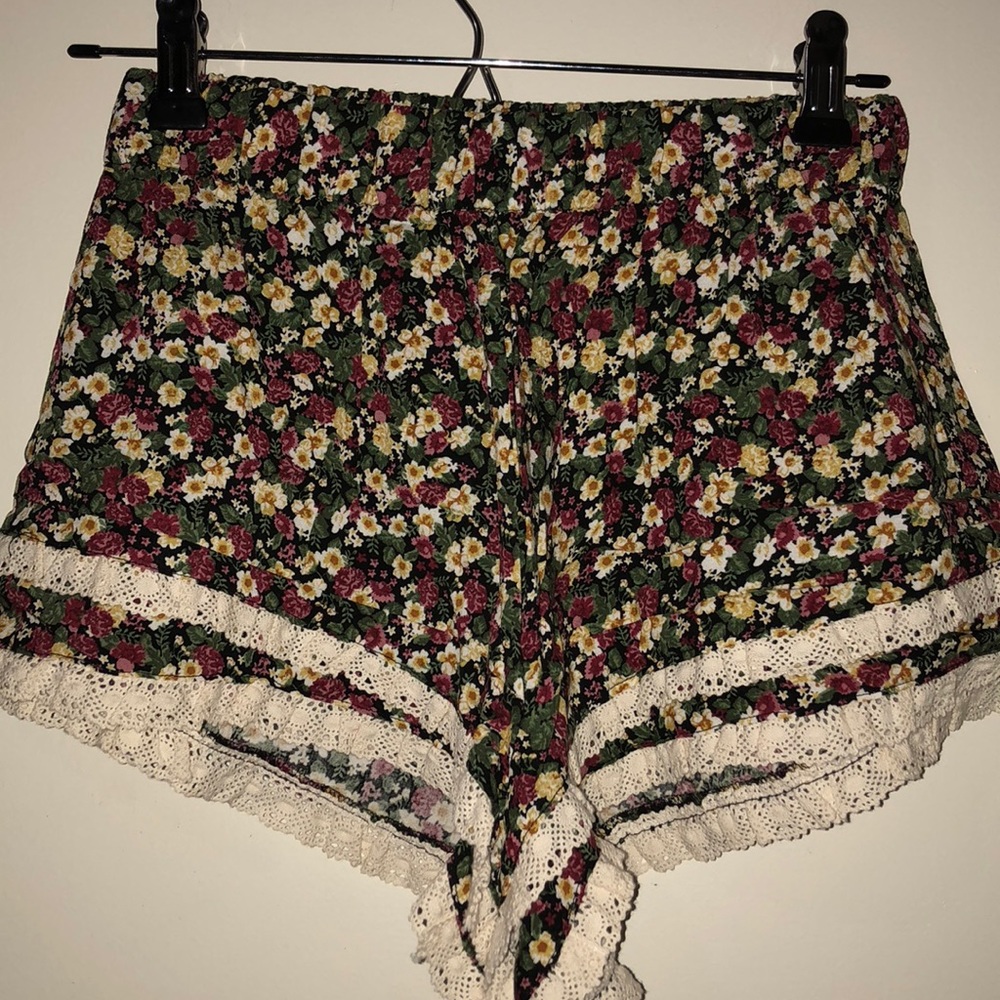 High waisted floral shorts